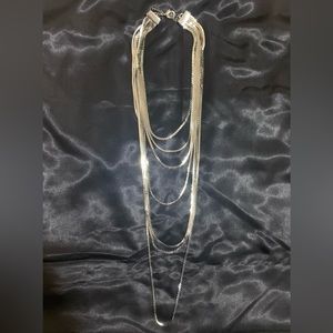 WHBM 7 strand layered silver chain
